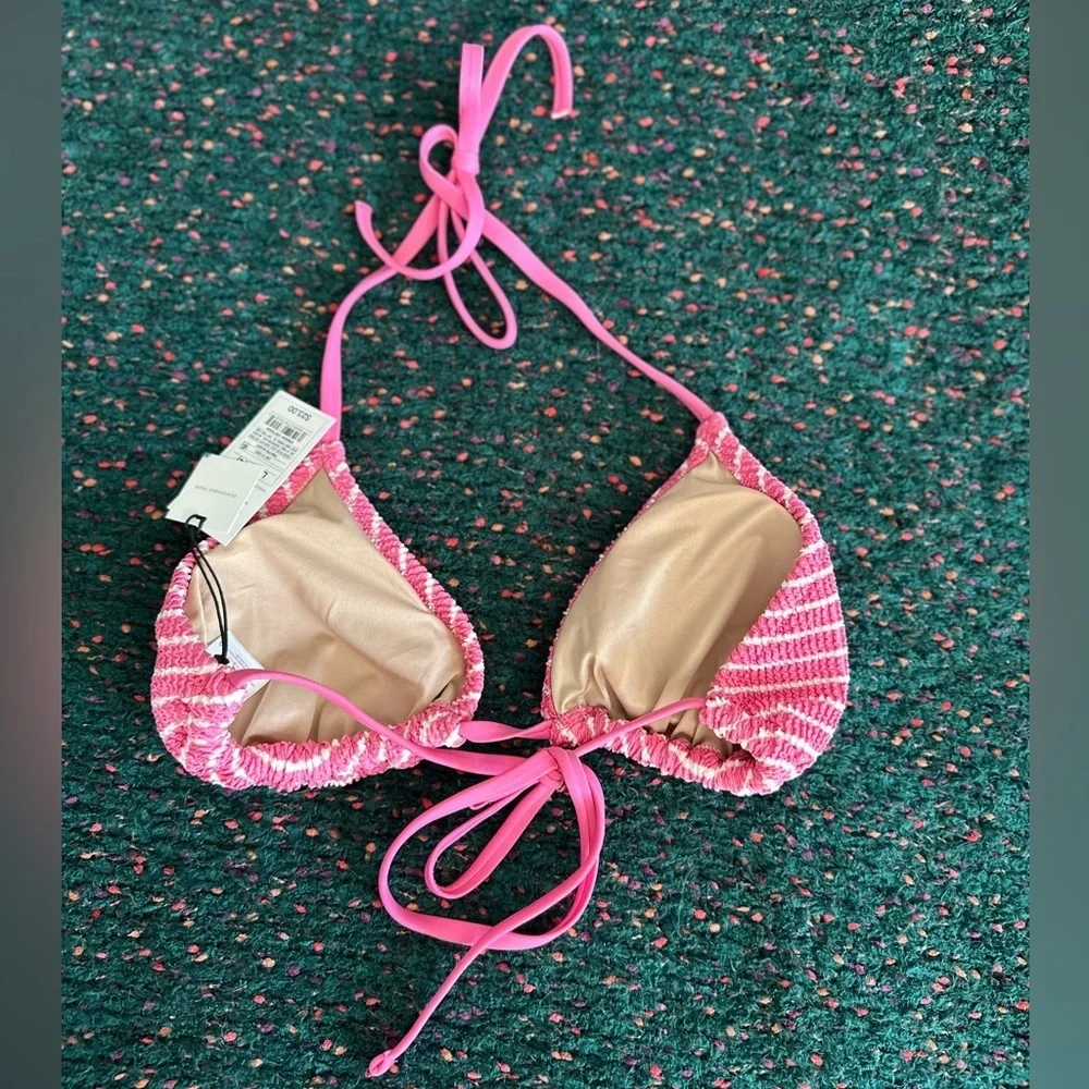 ‼️RARE‼️🎸Shade & Shore🎸🔥NWT🔥Pink/White Striped Bikini Top— M